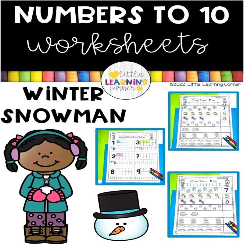 Numbers to 10 Worksheets WINTER