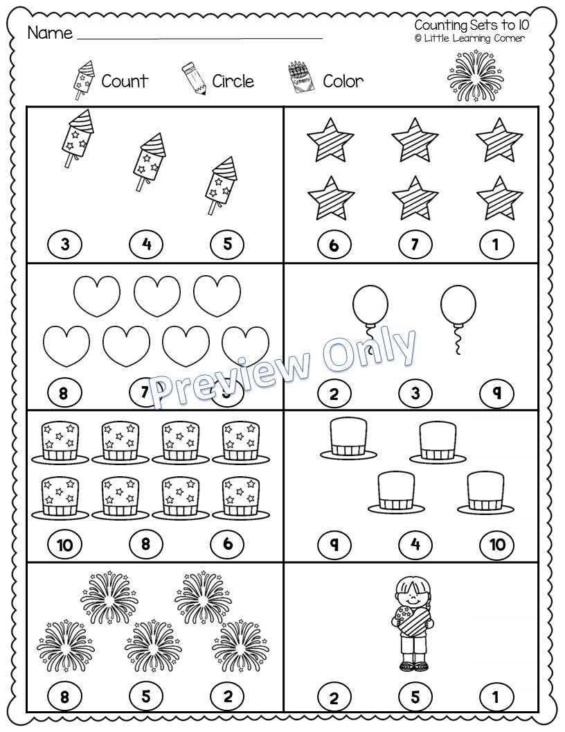 Numbers to 10 Worksheets BUNDLE
