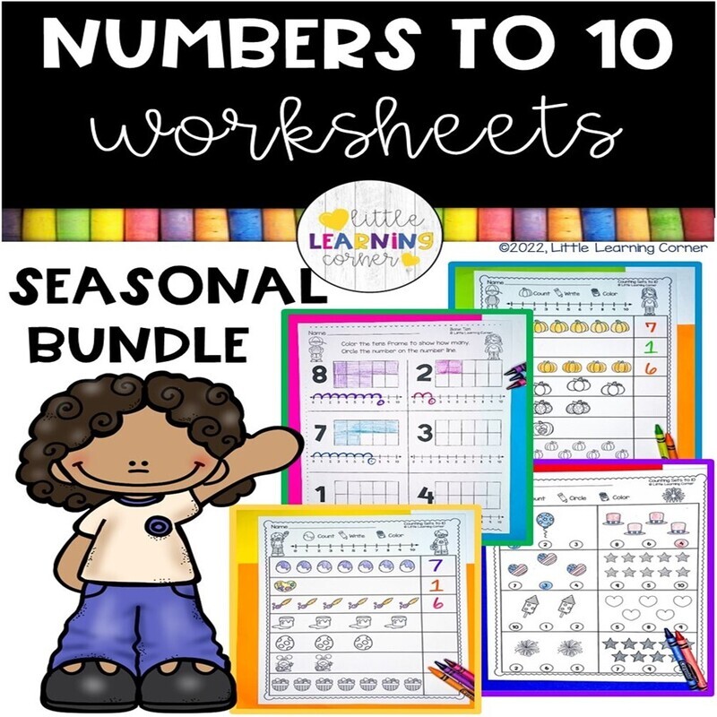 Numbers to 10 Themed Worksheets Bundle Numbers to 10 Themed Worksheets Bundle