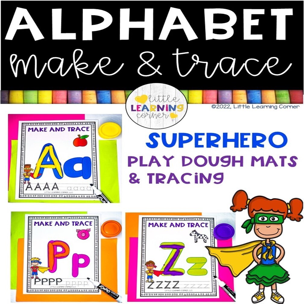 Superhero Alphabet Play Dough Mats
