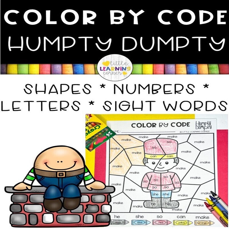 Humpty Dumpty | Nursery Rhymes Color By Code