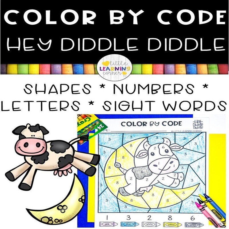 Hey Diddle Diddle | Nursery Rhymes Color by Code