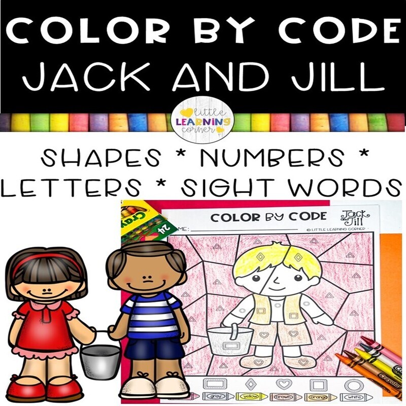 Jack and Jill | Nursery Rhymes Color by Code