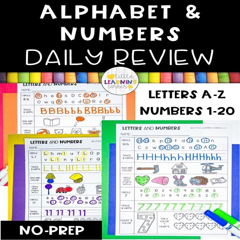 Alphabet Letters and Numbers Daily Review Alphabet Letters and Numbers Daily Review