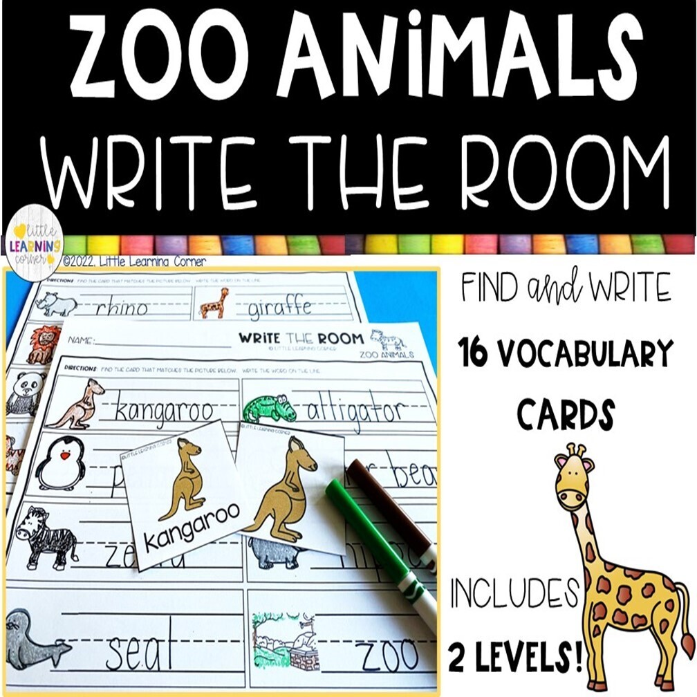 Zoo Animals Write the Room Zoo Animals Write the Room