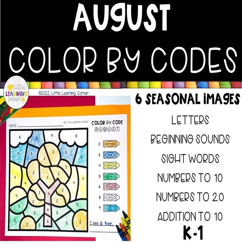 August Color by Codes