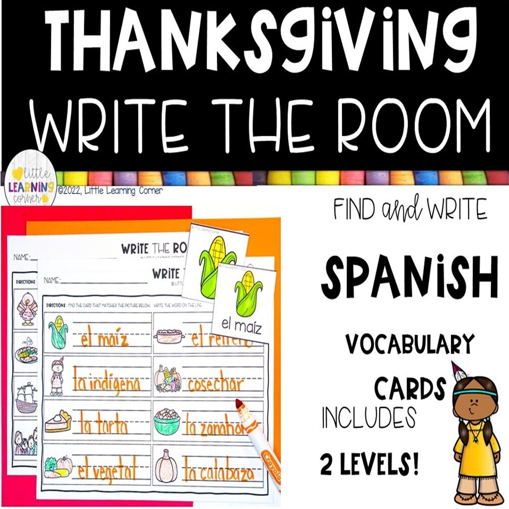 Spanish Thanksgiving Write the Room