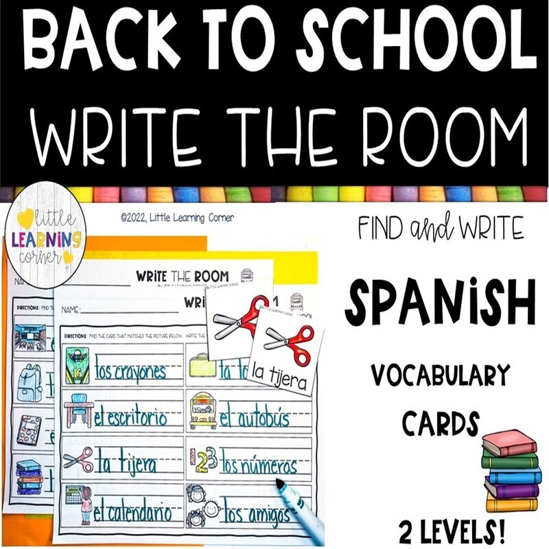 Spanish Back to School Write the Room