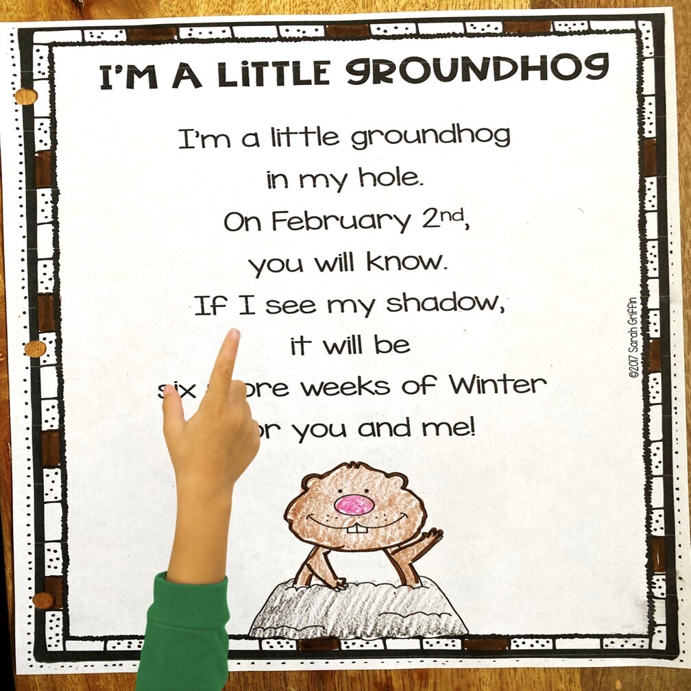 I'm  a Little Groundhog Poem