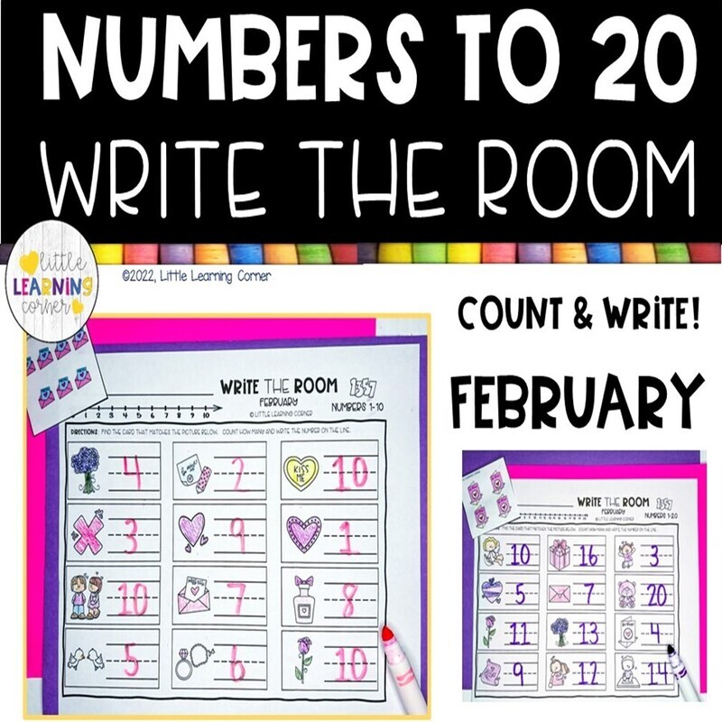 February Write the Room Numbers to 20