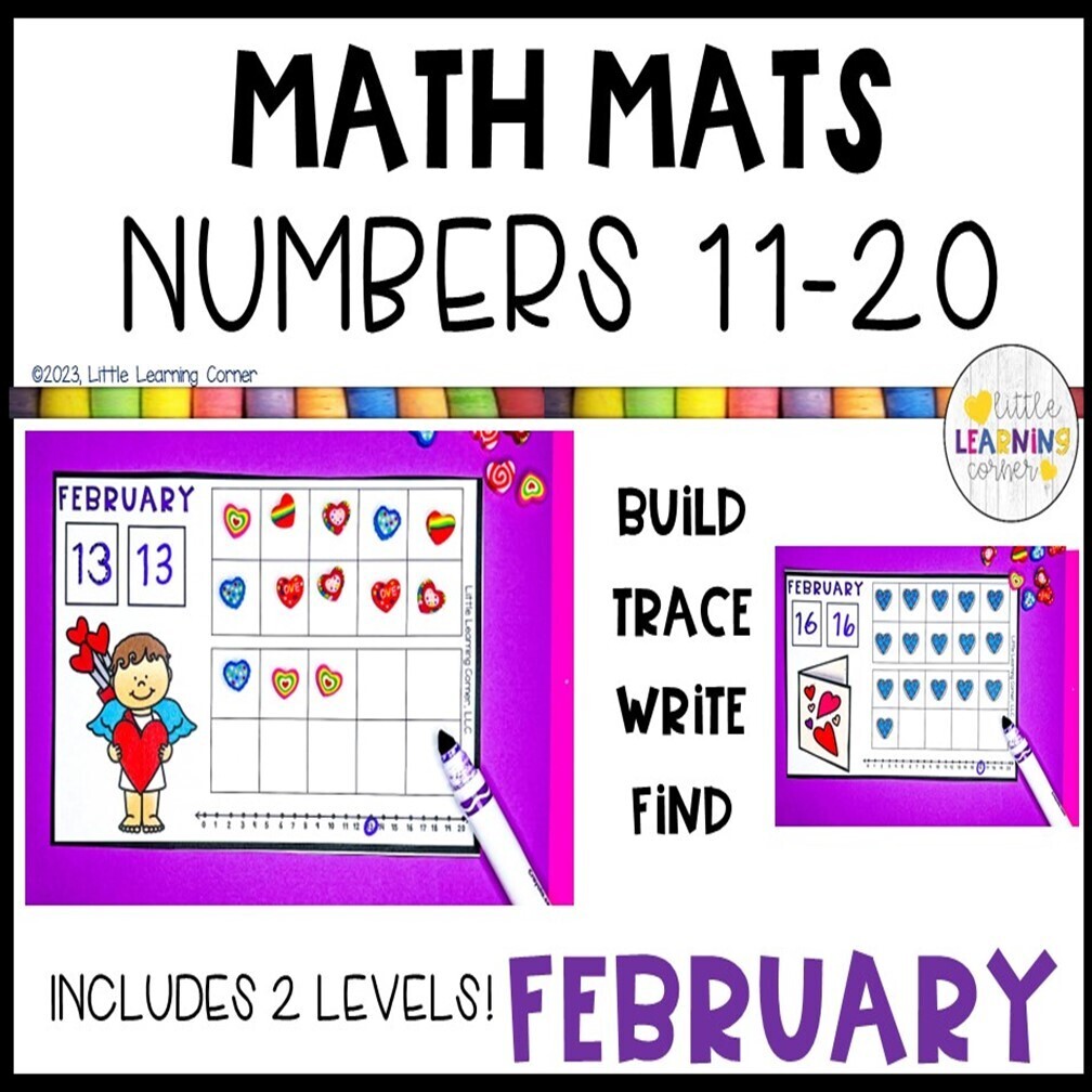February Math Mats Numbers 11-20