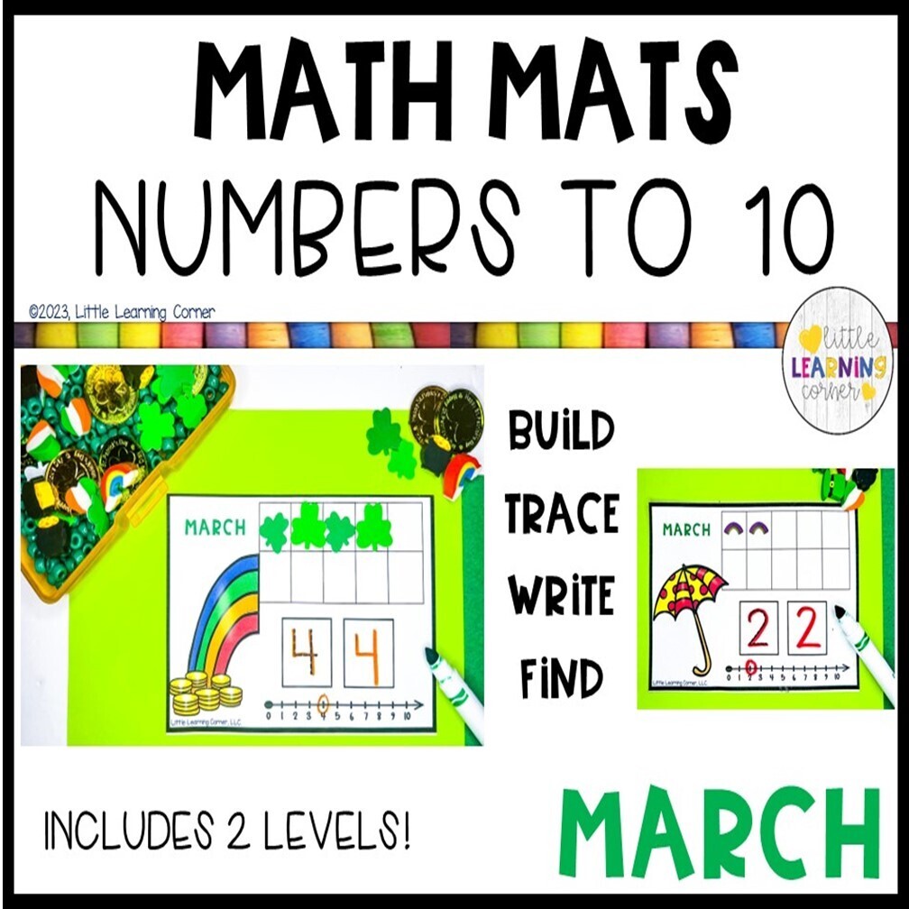 March Math Mats Numbers to 10