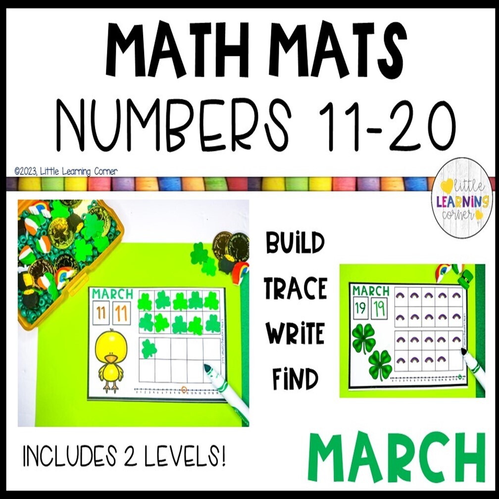 March Math Mats Numbers 11-20