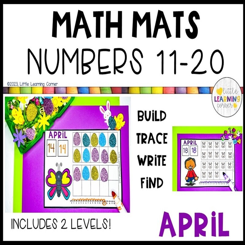 April Math Mats Numbers 11-20