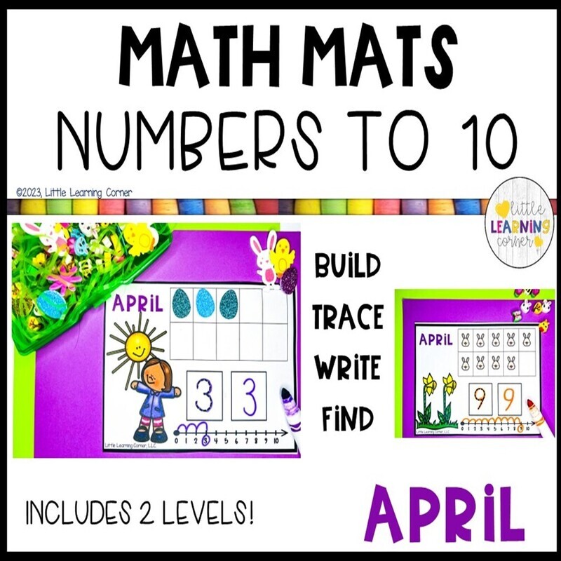 April Math Mats Numbers to 10