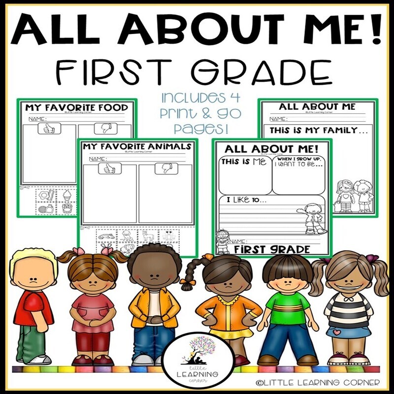 All About Me First Grade Worksheets