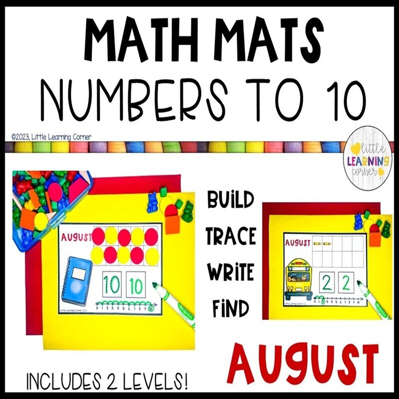 August Math Mats Numbers to 10
