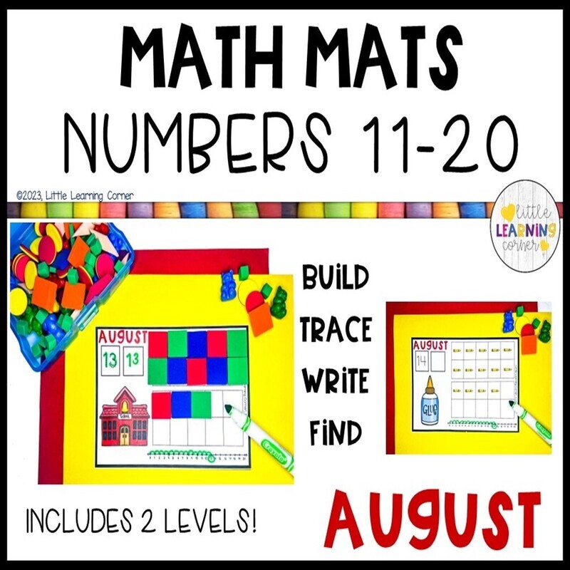 August Math Mats Numbers 11-20