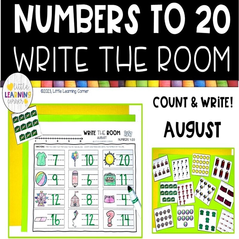 August Write the Room Numbers to 20