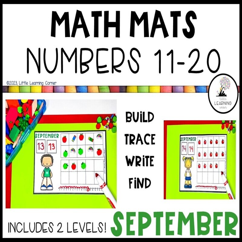 September Math Mats Numbers 11-20