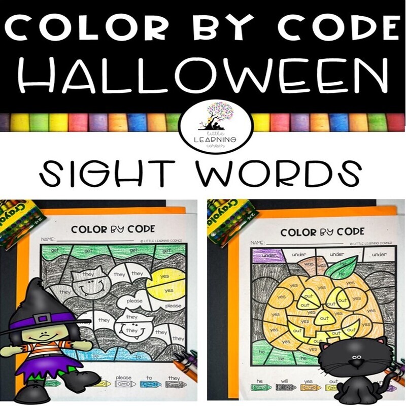Halloween Sight Words Color by Codes