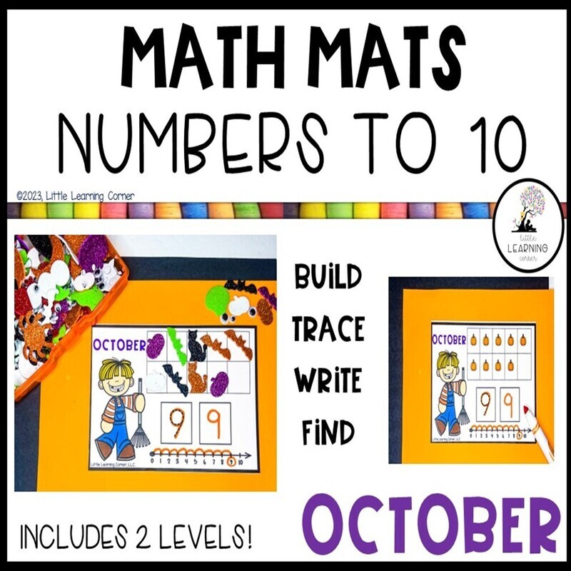 October Math Mats Numbers to 10