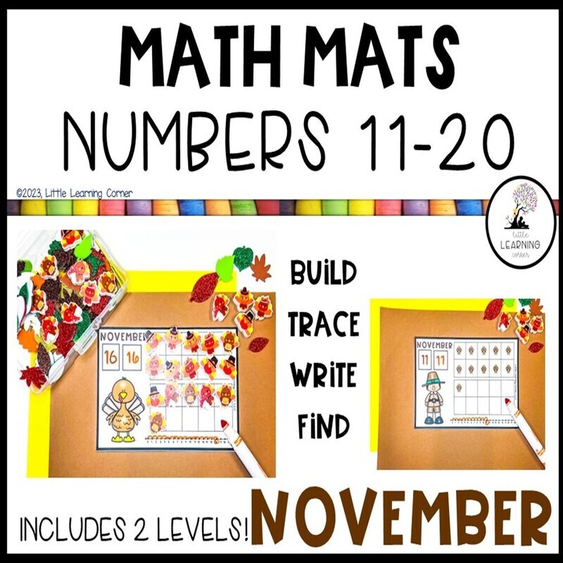 November Math Mats Numbers 11-20 November Math Mats Numbers 11-20