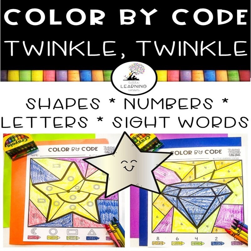 Twinkle Twinkle | Nursery Rhymes Color By Code Twinkle Twinkle | Nursery Rhymes Color By Code