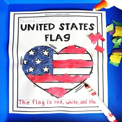 USA Flag Tear Art | Heart | Patriotic | July 4th | American