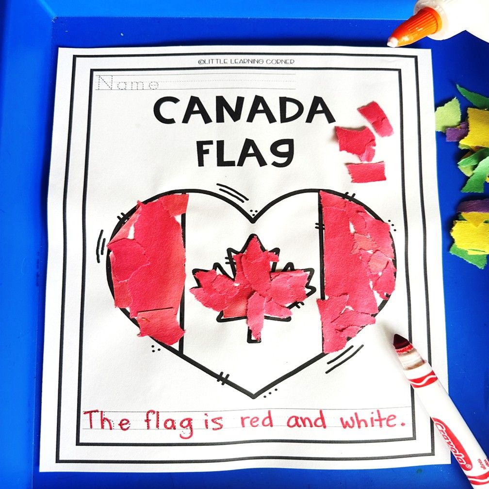 Canada Flag Tear Art | Maple Leaf Craft