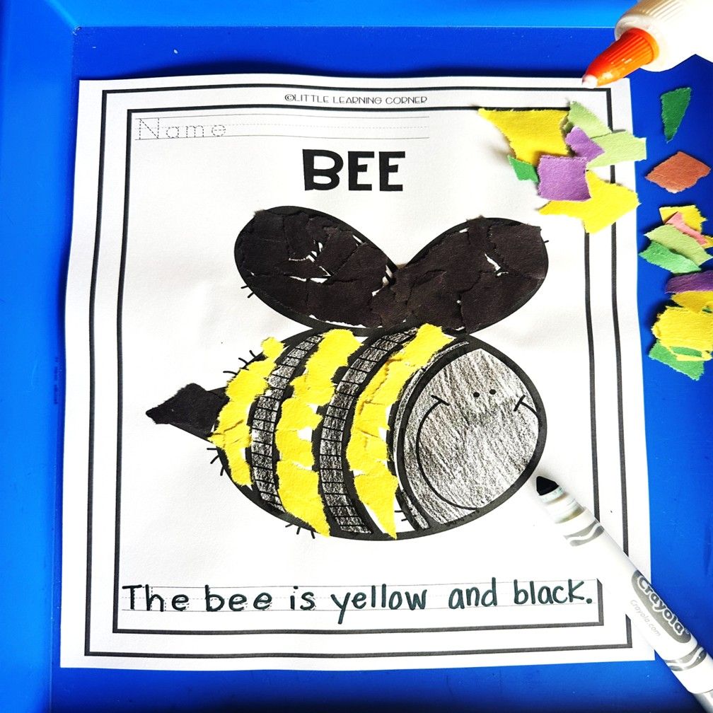 Bee Tear Art Craft | Bugs and Insects