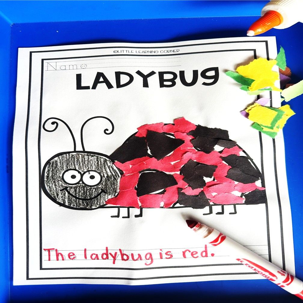 Ladybug Tear Art Craft | Bugs and Insects