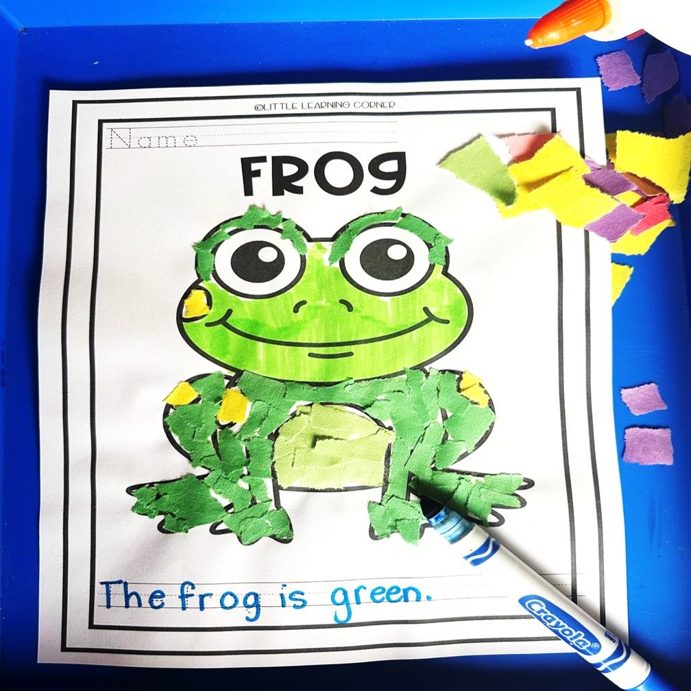 Frog Tear Art Craft | Animals
