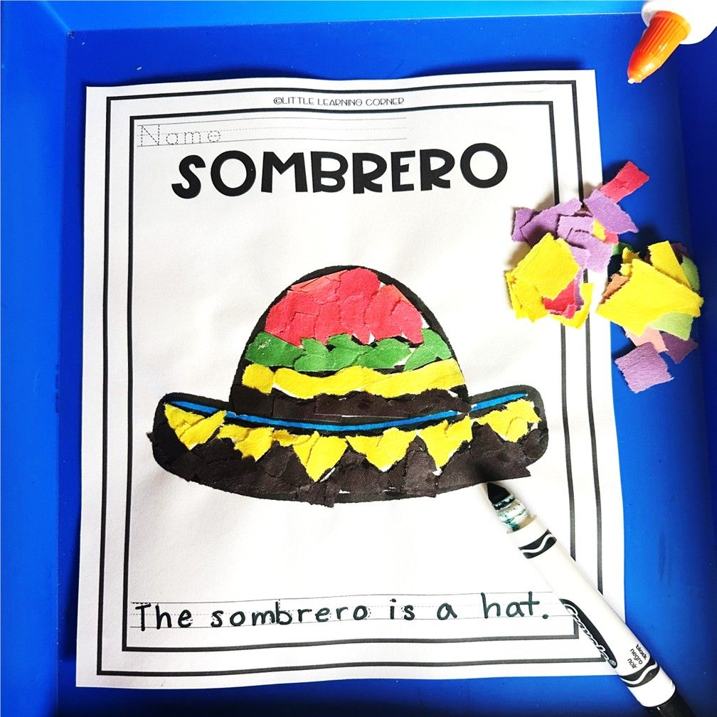 Sombrero Tear Art Craft | Mexican | Around the World
