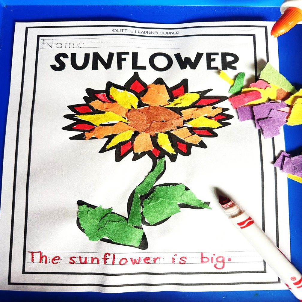 Sunflower Tear Art Craft | Flower