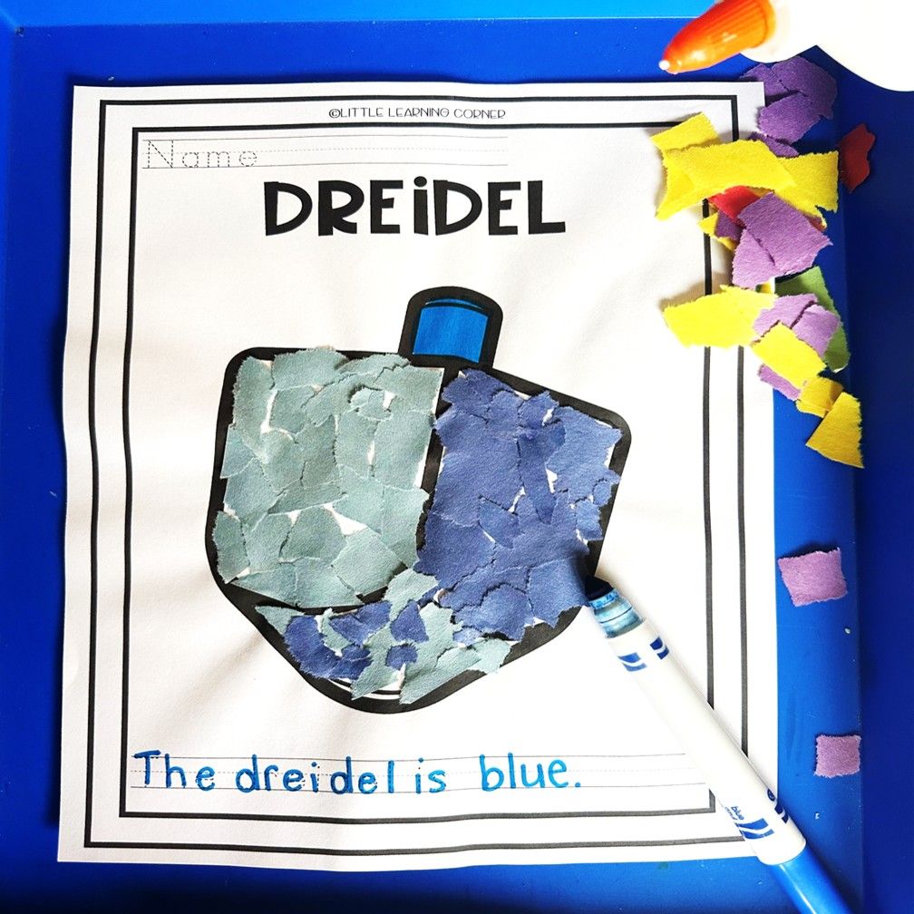 Dreidel Tear Art Craft | Jewish Holiday | Hanukkah