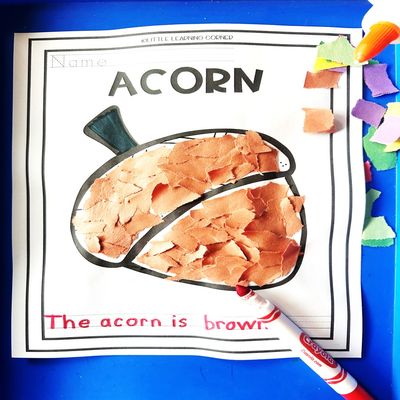 Acorn Tear Art Craft | Fall
