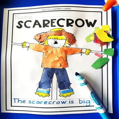 Scarecrow Tear Art Craft | Thanksgiving | Fall