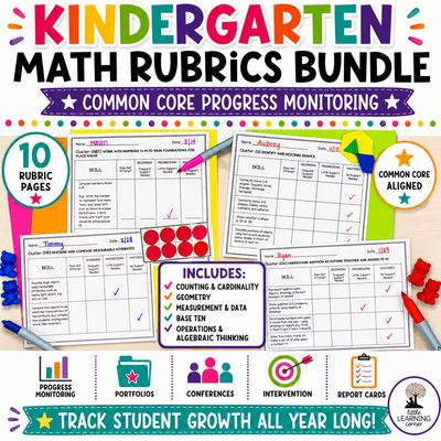 Kindergarten Math Rubrics BUNDLE | Assessment Checklists Progress Monitoring Kindergarten Math Rubrics BUNDLE | Assessment Checklists Progress Monitoring