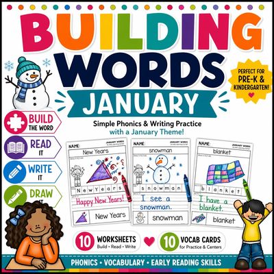January Building Words | Winter Vocabulary Writing Center Activity January Building Words | Winter Vocabulary Writing Center Activity