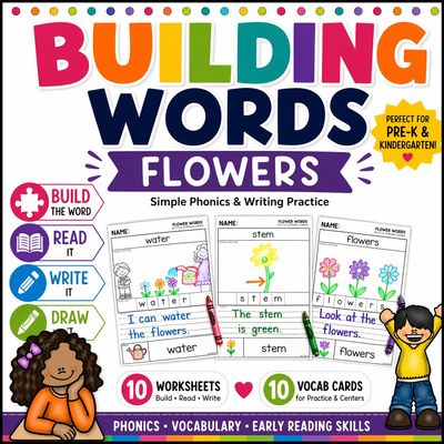 Flowers Building Words | Plants Garden Vocabulary Writing Center | Kindergarten Flowers Building Words | Plants Garden Vocabulary Writing Center | Kindergarten