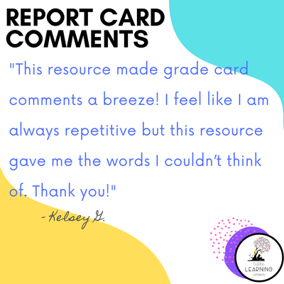 grades comments for report cards K-1 Card Report Card Template for Teachers