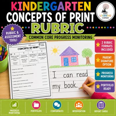 Concepts of Print Writing Rubric | Kindergarten Assessment Checklists Concepts of Print Writing Rubric | Kindergarten Assessment Checklists