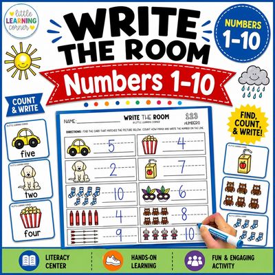 Numbers to 10 Write the Room | Math Center