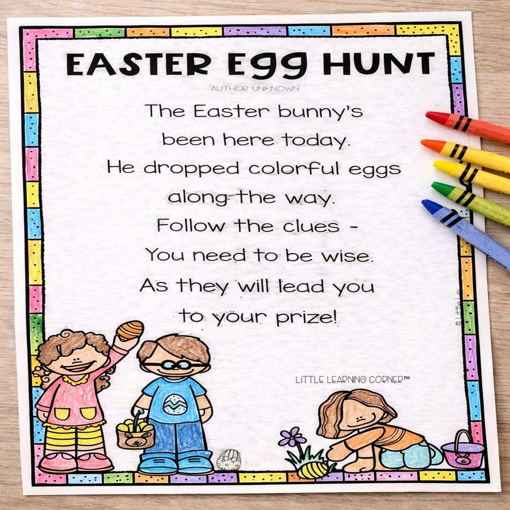 Easter Raffle Poem Store - Little Learning Corner