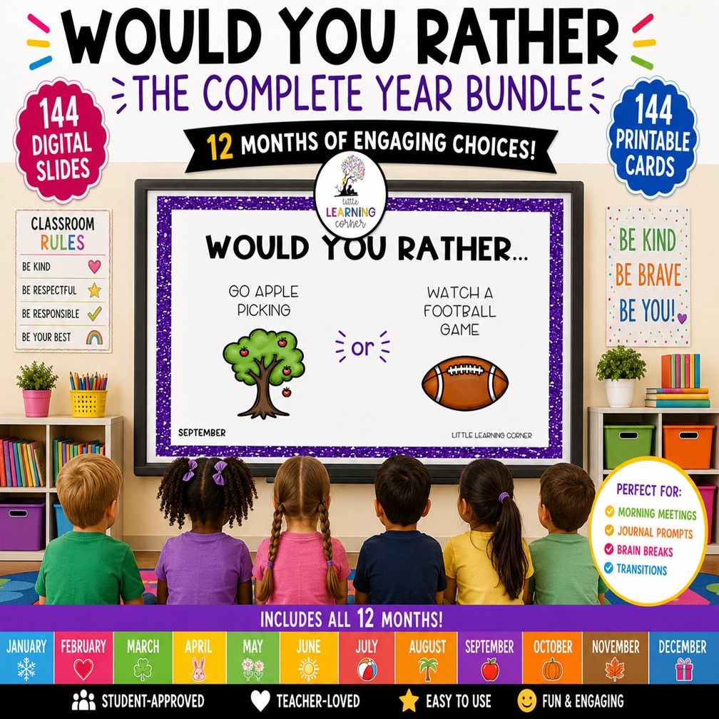 Would You Rather Questions MONTHLY BUNDLE Would You Rather Questions MONTHLY BUNDLE