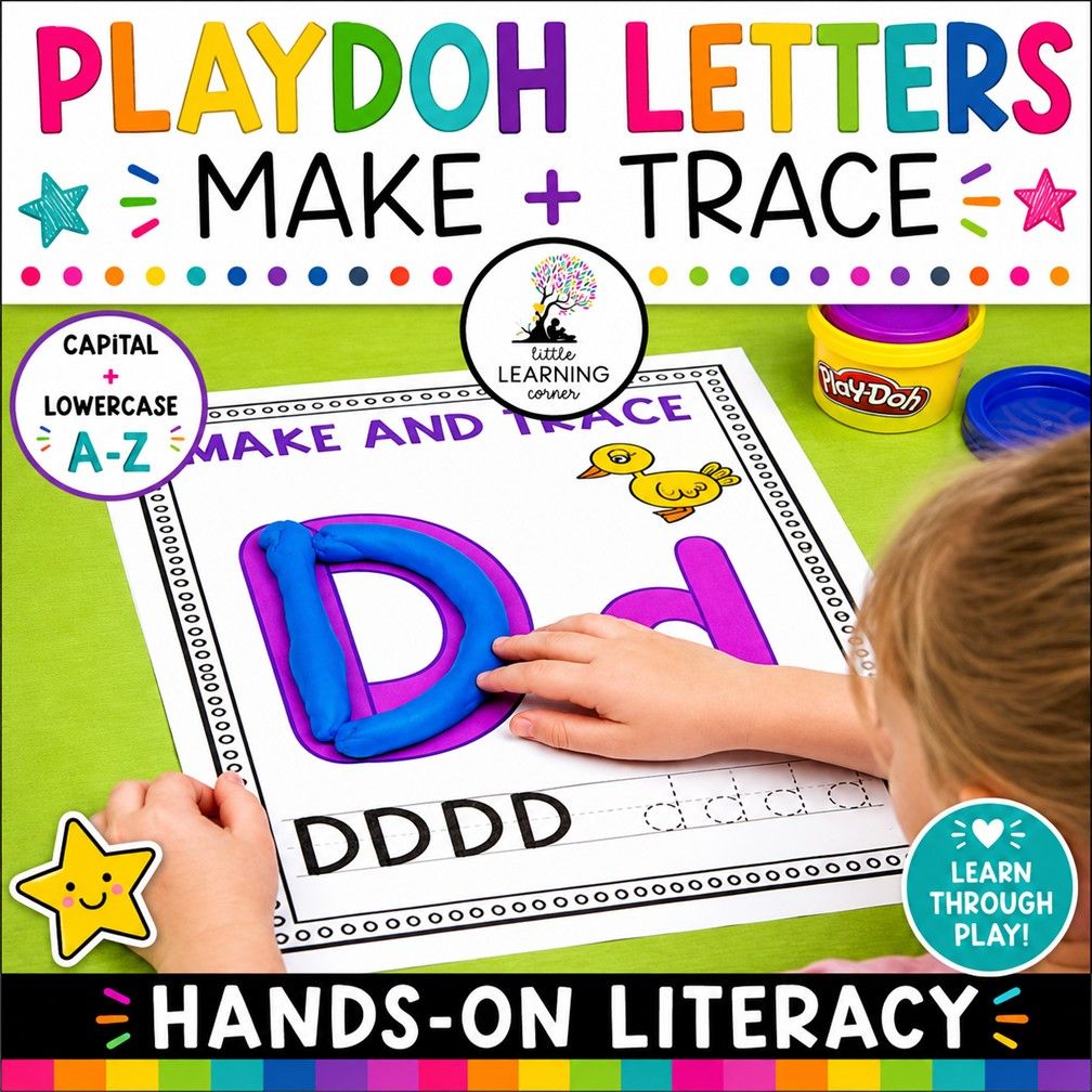 Alphabet Playdoh Mats | Play Dough Letters | Playdough Center