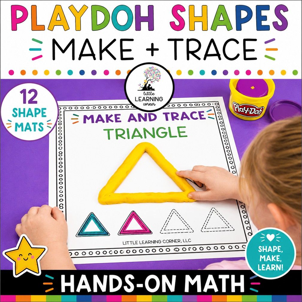 Shape Playdoh Mats | Play Dough 2D Shapes Tracing Formation