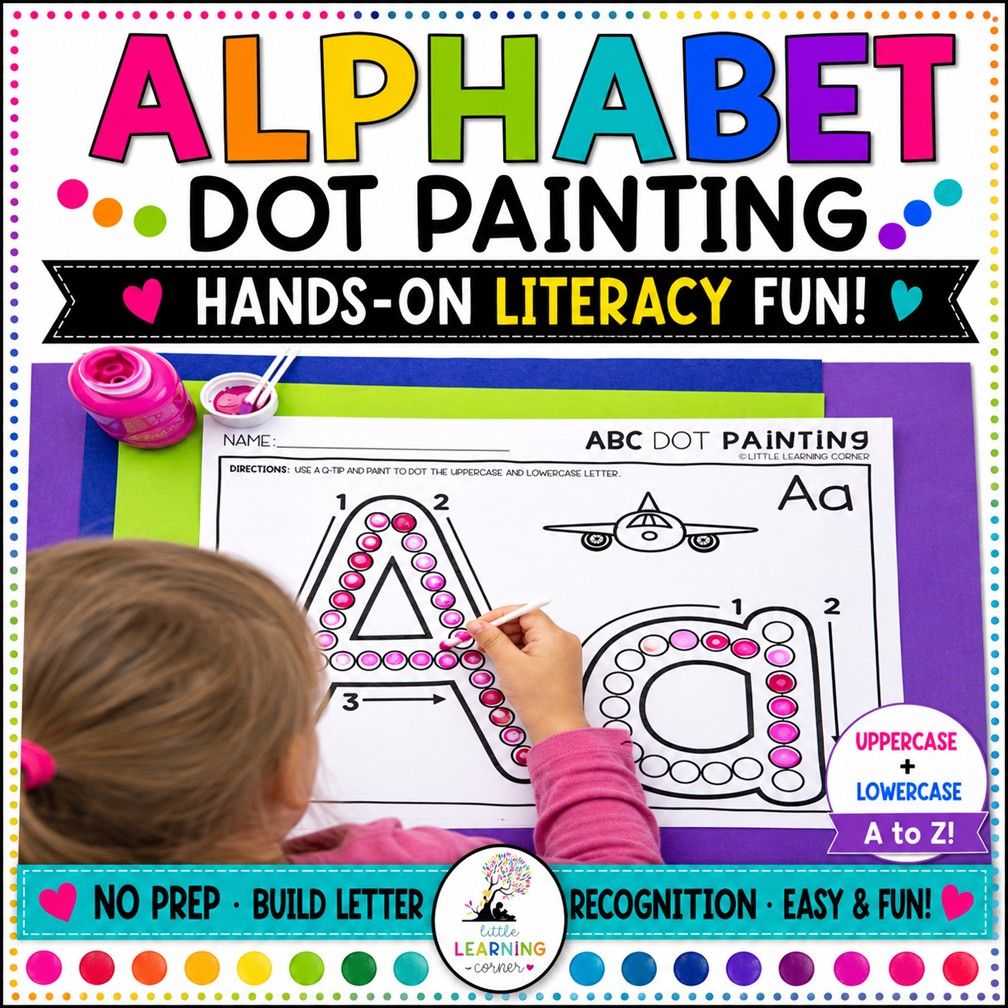 Alphabet Dot Painting | Q-Tip Letters Dotting Fine Motor