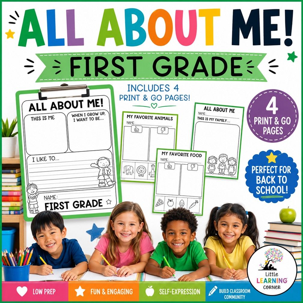 All About Me First Grade Worksheets
